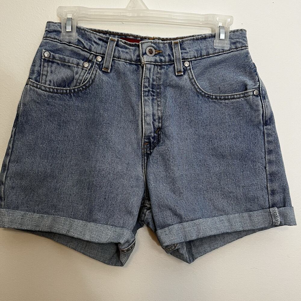 Vintage Y2K Levi SilverTab‎ Jean Shorts Women 5/6 Blue Stone Wash Loose F…